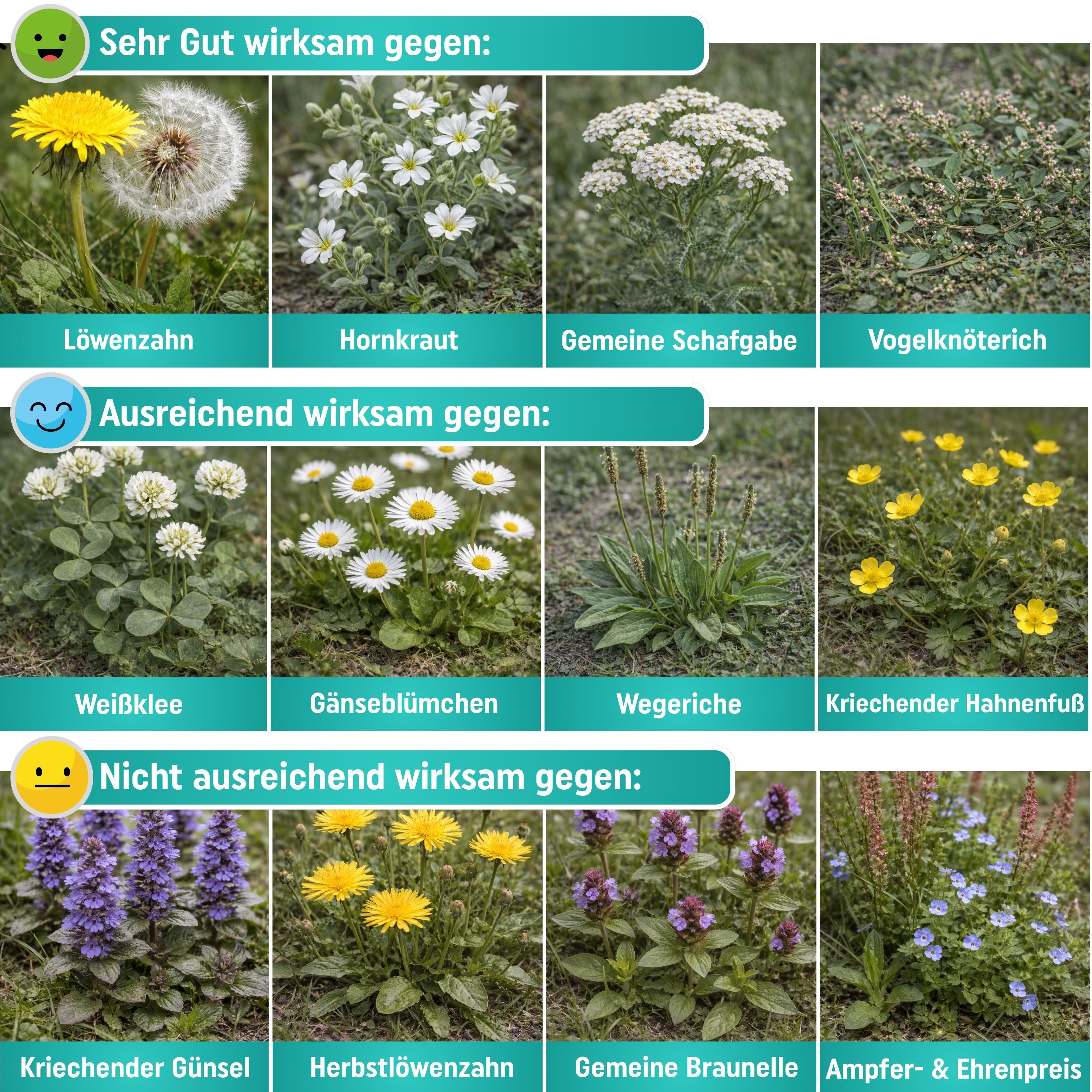 Unkrautvernichter mit Rasendünger