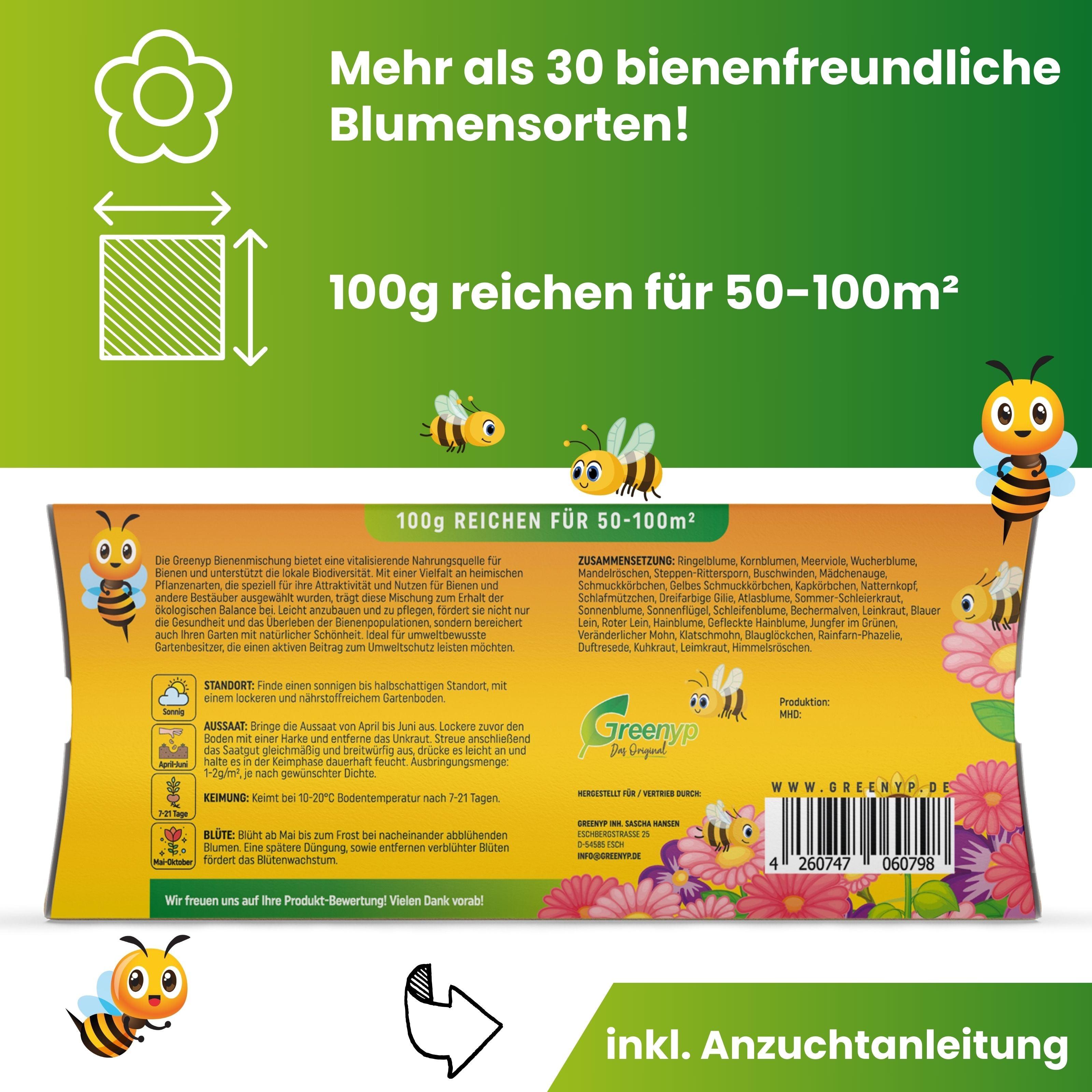 Bienenwiese - bunte Bienenweide für Bienen & Hummeln