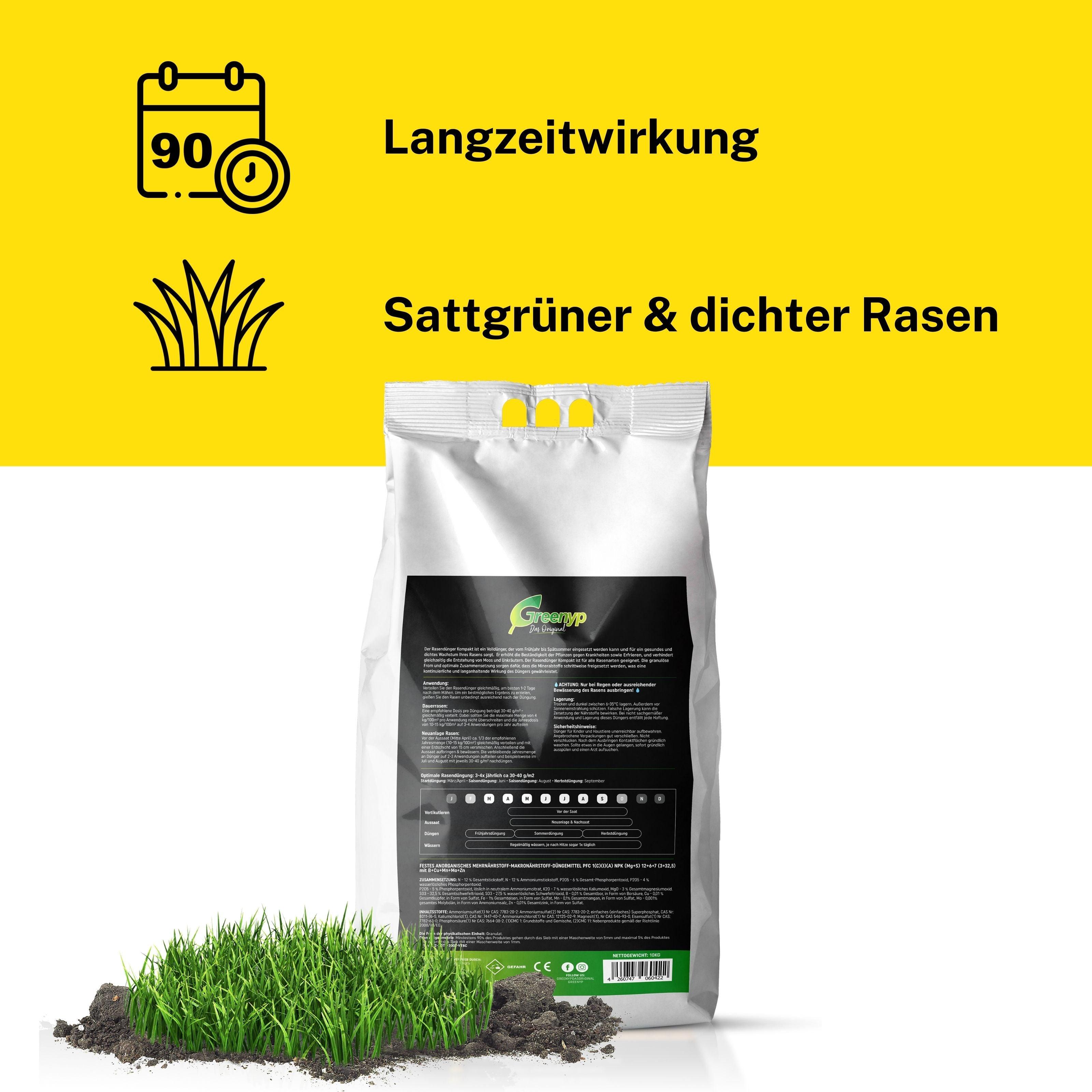 Rasendünger Für Streuwagen Profigreen Rasendünger Mit Langzeitwirkung – 7,5  Kg Für Saftigen Grün Das Ganze Jahr Profigreen Rasendünger 7.5kg